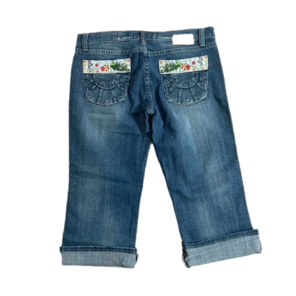 Vigoss Jeans Vintage Y2K Embroidered Denim Capris Size 11/12